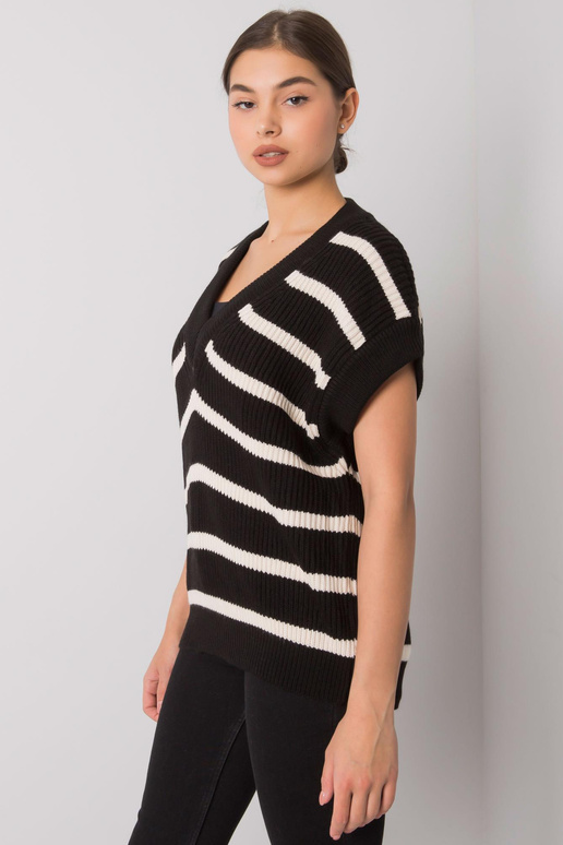 Must ja kreemjas Joselita kootud vest Must ja kreemjas Joselita kootud vest