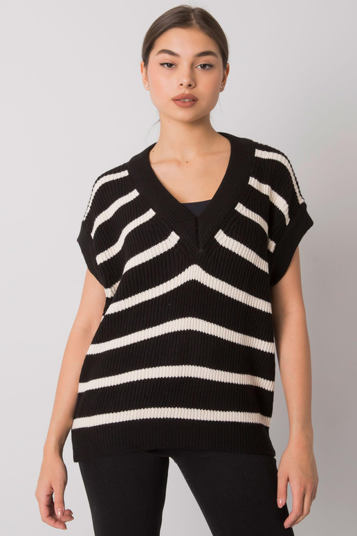 Must ja kreemjas Joselita kootud vest Must ja kreemjas Joselita kootud vest