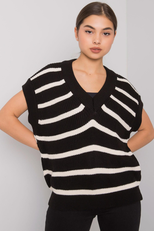 Must ja kreemjas Joselita kootud vest Must ja kreemjas Joselita kootud vest