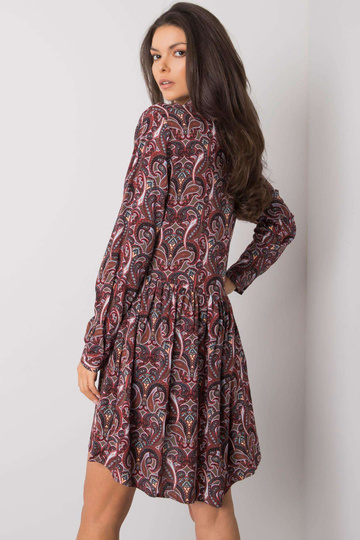 Tumepruun printidega kleit...