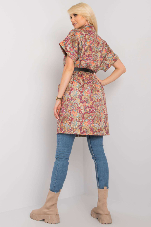 Burgundia lühikeste varrukatega...