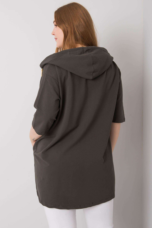 Khaki Plus Size Zipper Lounes...