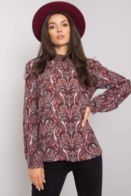 Tumepruun printidega pluus Hadiya...