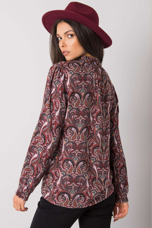 Tumepruun printidega pluus Hadiya...