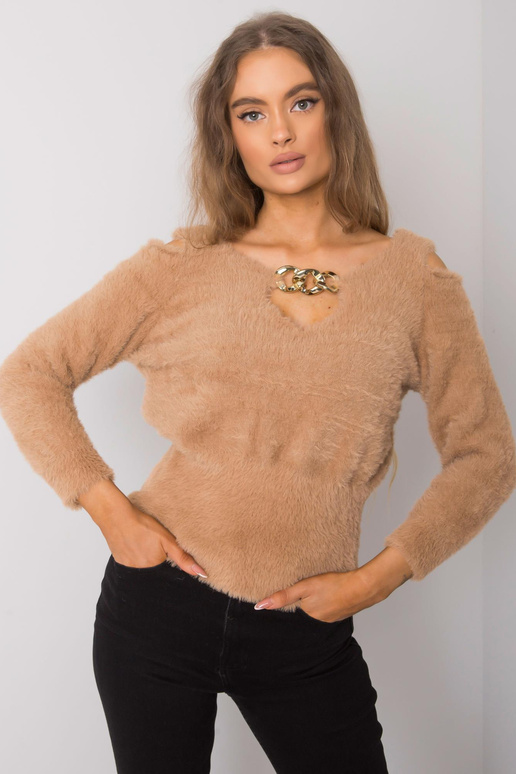 Väljalõigetega kaameli kampsun...