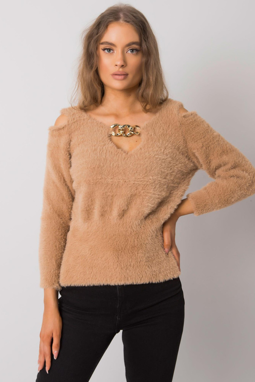 Väljalõigetega kaameli kampsun...