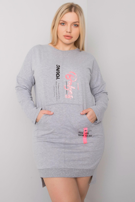 Akira Grey Plus Size Melange dressipluus