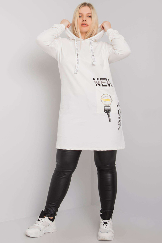 Ecru tuunika pluss suurus kapuutsiga...