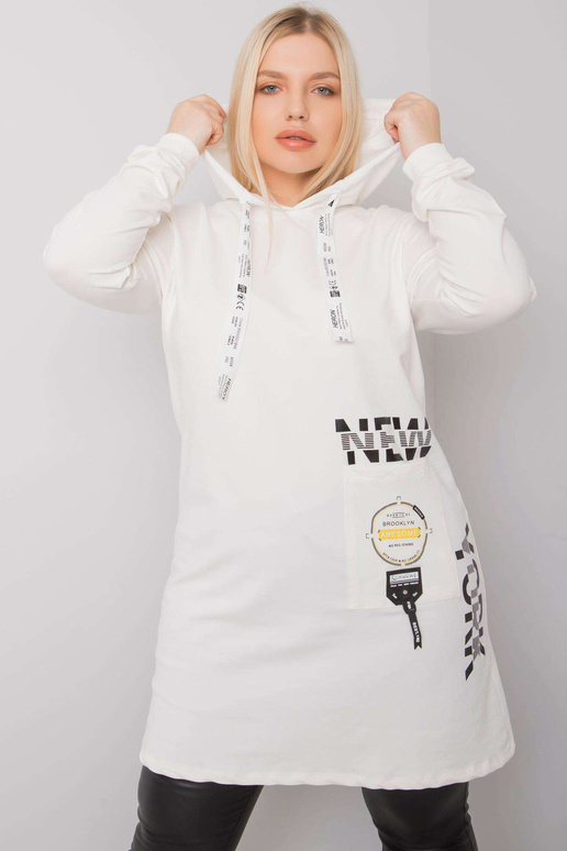 Ecru tuunika pluss suurus kapuutsiga...