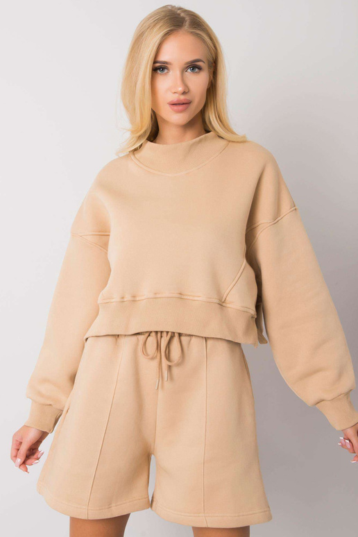 Kaameli kapuutsiga dressipluus Thilde