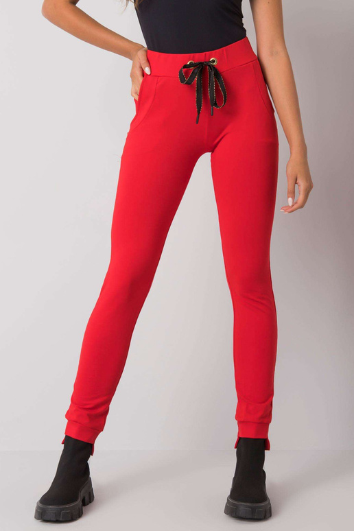 Punased Davina puuvillased dressipüksid