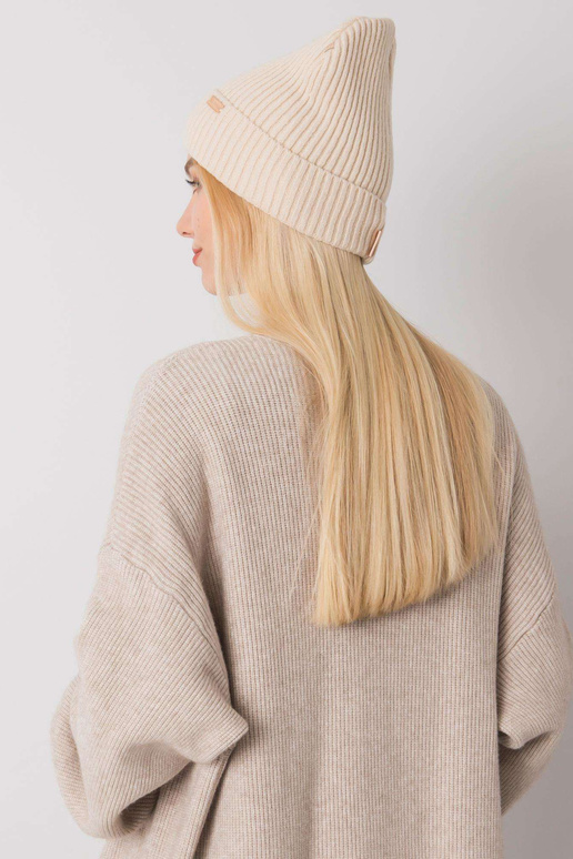 Naiste beež kootud müts RUE PARIS