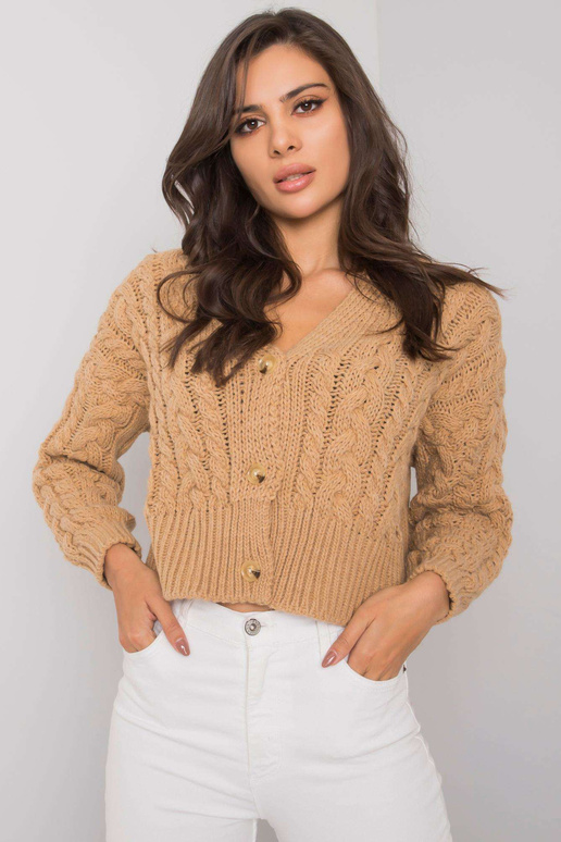 Nööpidega kaameli kampsun palmikutega...