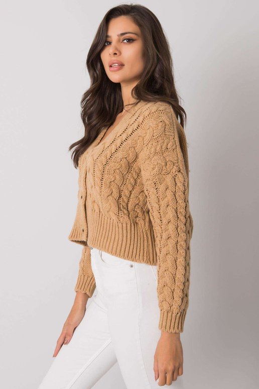 Nööpidega kaameli kampsun palmikutega...