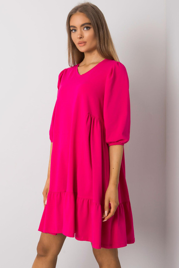 Yelda Fuksia puuvillane kleit