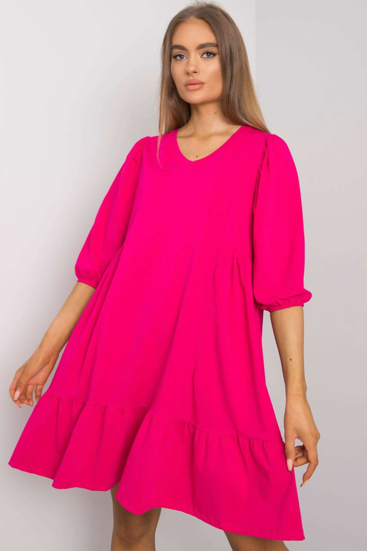 Yelda Fuksia puuvillane kleit