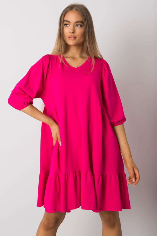 Yelda Fuksia puuvillane kleit