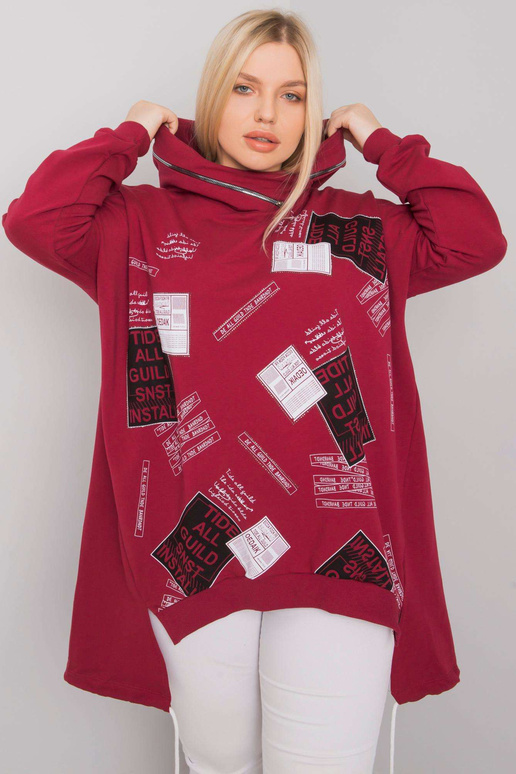 Burgundia pluss suuruses kapuuts Ives