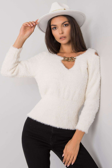 Ecru väljalõigetega kampsun...