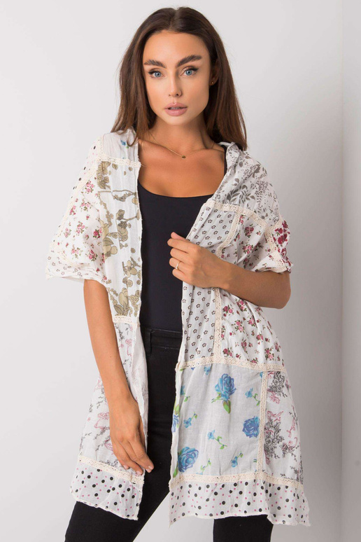 Valge trükiga puuvillane tropp