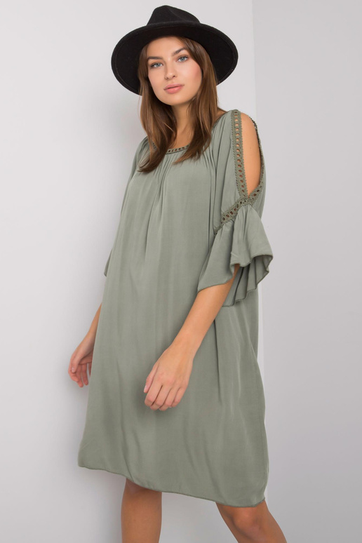 Khaki värvi lõigatud kleit Marielle...