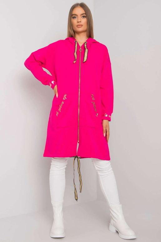 Fuksia värvi pika lukuga dressipluus...