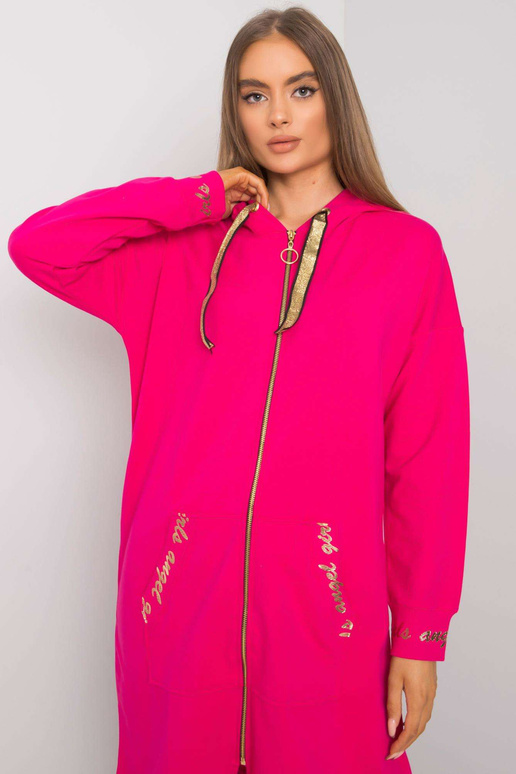 Fuksia värvi pika lukuga dressipluus...