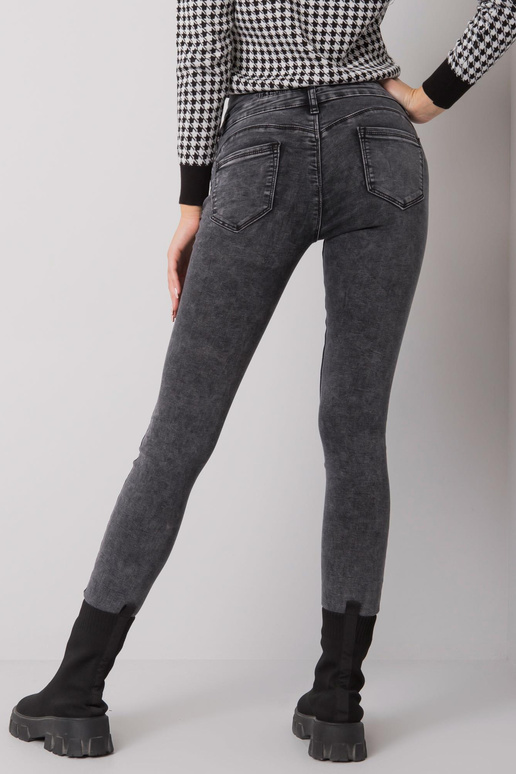 Hallid teksapüksid kõrge vöökohaga