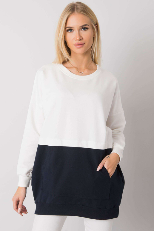 Ecru-navy känguru dressipluus...