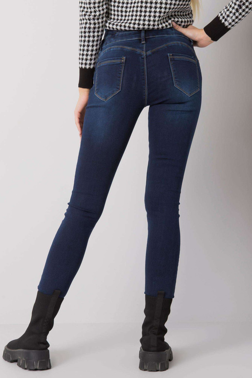 Tumesinised teksapüksid kõrge vöökohaga