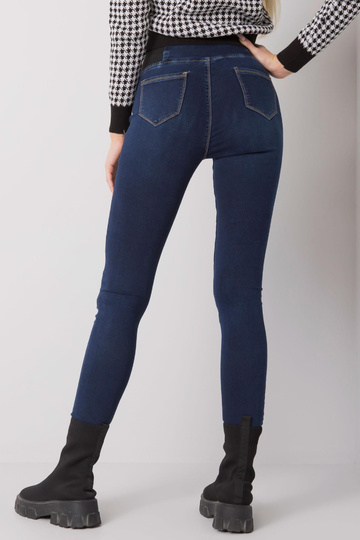 Kevadised tumesinised kõrge vöökohaga jeggings