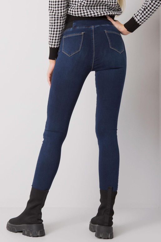 Kevadised tumesinised kõrge vöökohaga jeggings