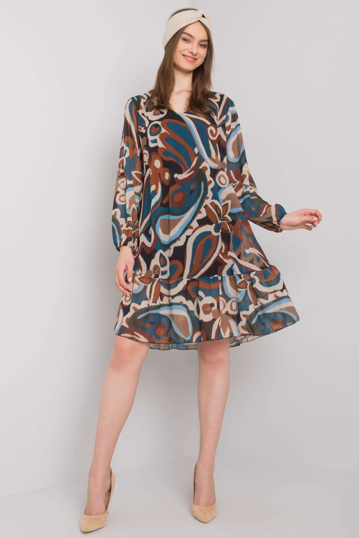 Sinine ja pruun kleit volangiga Spoleto