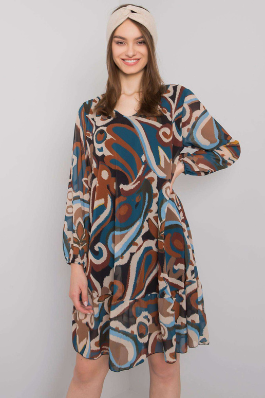 Sinine ja pruun kleit volangiga Spoleto