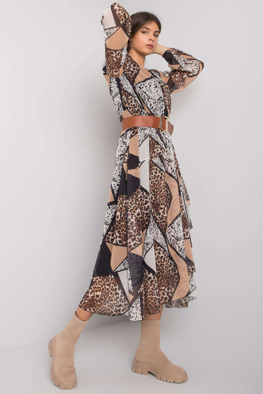 Musta ja beeži mustriga kleit...