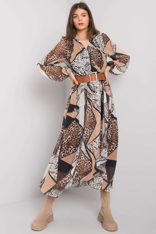 Musta ja beeži mustriga kleit...