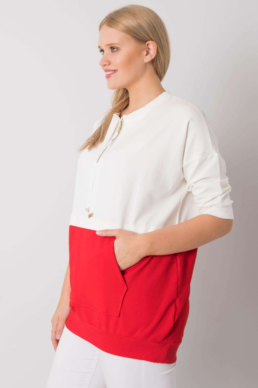 Ecru-punane tuunika pluss suuruses...