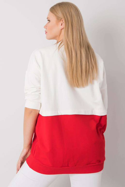 Ecru-punane tuunika pluss suuruses...