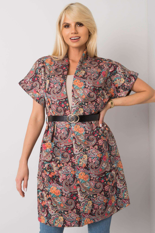 Sonja must lühikeste varrukatega mantel