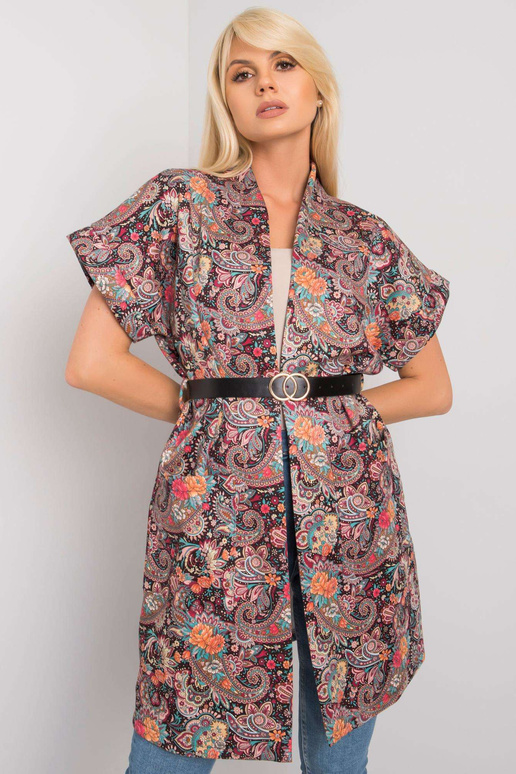 Sonja must lühikeste varrukatega mantel