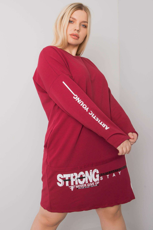 Burgundia puuvillane tuunika pluss...