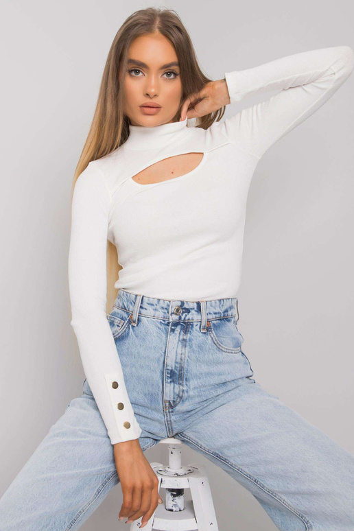 Ecru väljalõikega pluus Attale