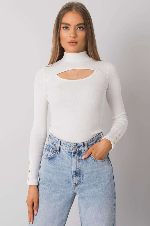 Ecru väljalõikega pluus Attale