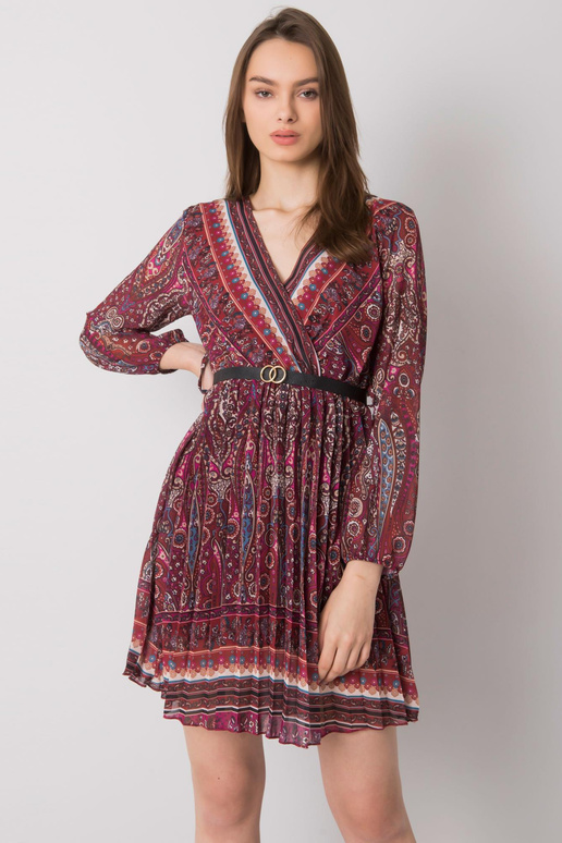 Burgundia Carmona plisseeritud kleit