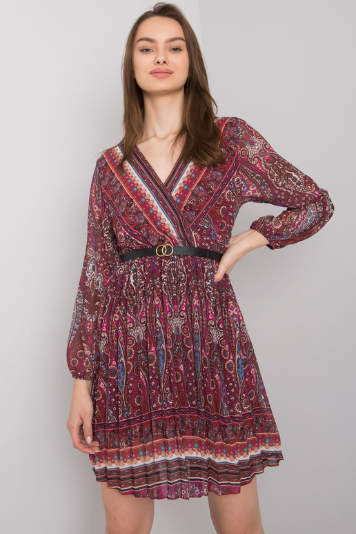 Burgundia Carmona plisseeritud kleit