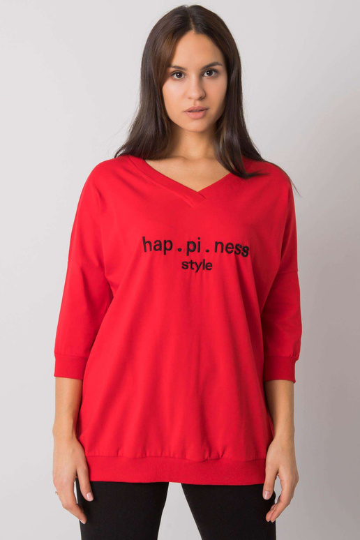 Punane dressipluus kirjaga Jolanda...