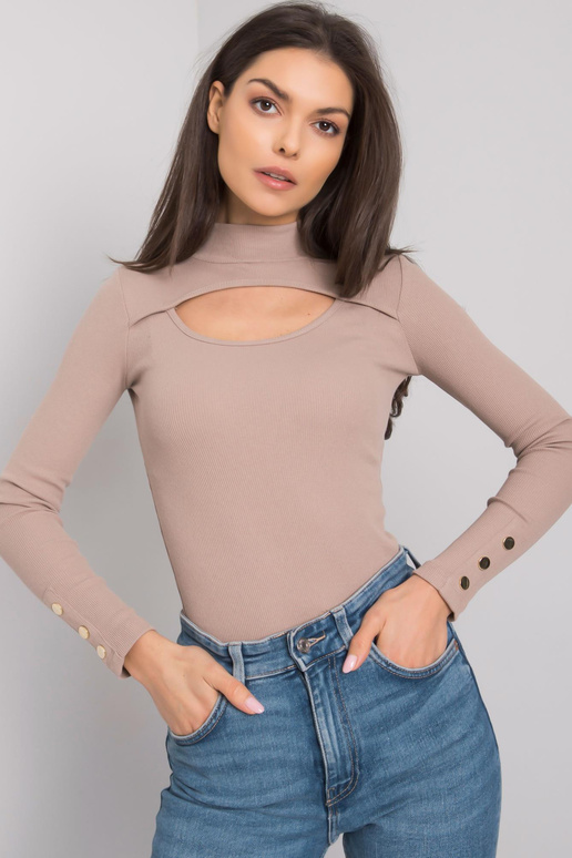 Tumebeež väljalõikega Attale pluus