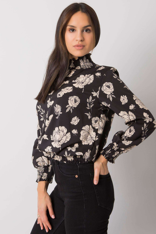 Must ja beež lilledega pluus firmalt...