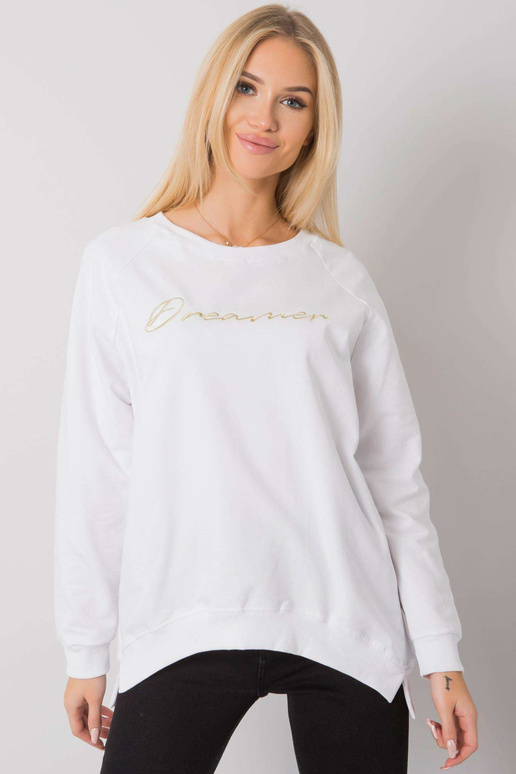 Valge naiste dressipluus kirjaga...