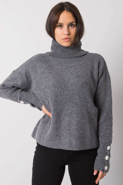 Tumehall naiste kaelusega kampsun...